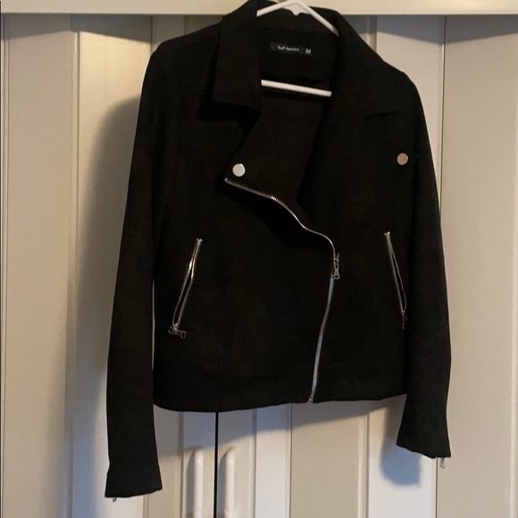 Black suede zip up jacket - Picture 3 of 4